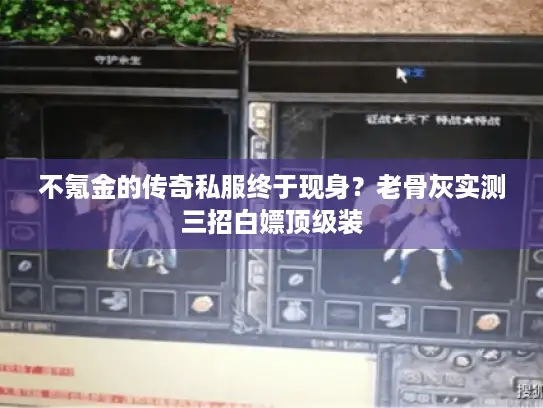 不氪金的传奇私服终于现身？老骨灰实测三招白嫖顶级装