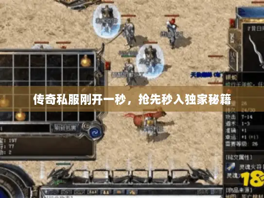 传奇私服刚开一秒，抢先秒入独家秘籍
