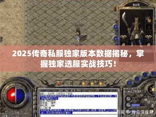 2025传奇私服独家版本数据揭秘，掌握独家选服实战技巧！