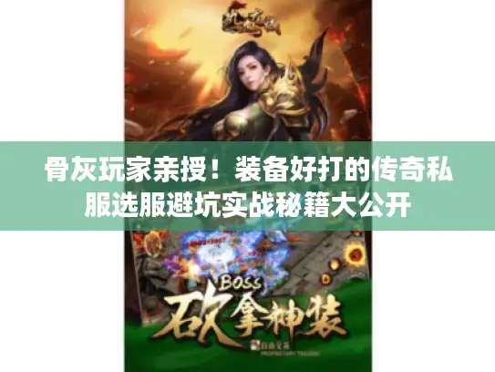 骨灰玩家亲授！装备好打的传奇私服选服避坑实战秘籍大公开