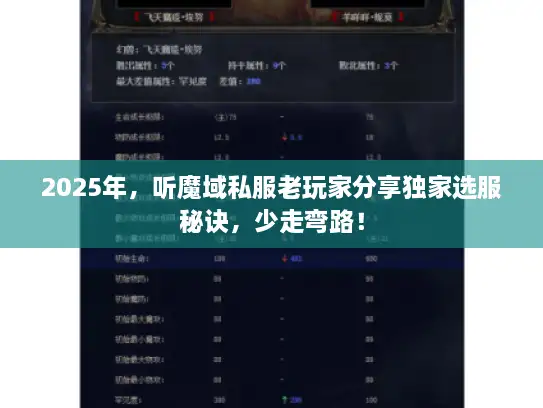 2025年，听魔域私服老玩家分享独家选服秘诀，少走弯路！