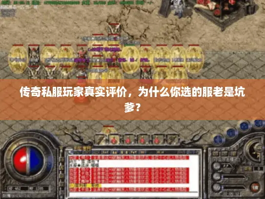 传奇私服玩家真实评价，为什么你选的服老是坑爹？