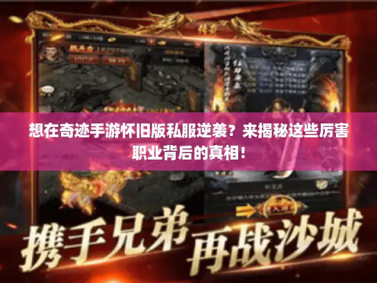 想在奇迹手游怀旧版私服逆袭？来揭秘这些厉害职业背后的真相！
