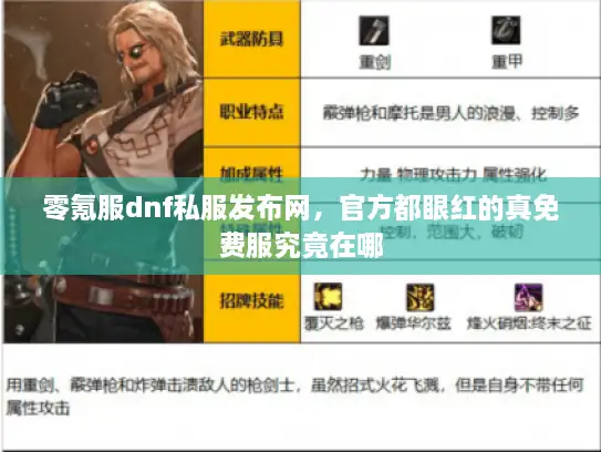 零氪服dnf私服发布网，官方都眼红的真免费服究竟在哪
