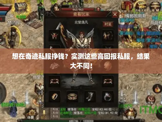 想在奇迹私服挣钱？实测这些高回报私服，结果大不同！