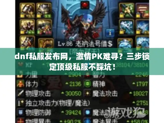 dnf私服发布网，激情PK难寻？三步锁定顶级私服不踩坑！