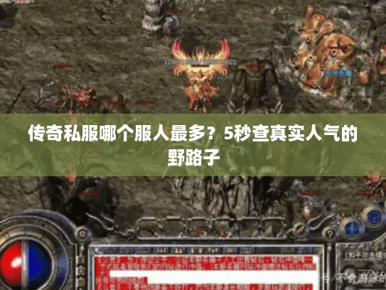 传奇私服哪个服人最多？5秒查真实人气的野路子