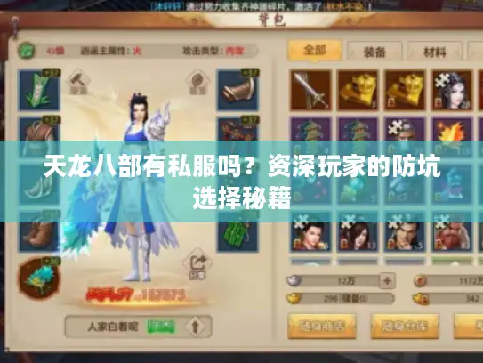 天龙八部有私服吗?资深玩家的防坑选择秘籍 天龙八部有私服吗?资深玩家的防坑选择秘籍