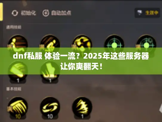 dnf私服 体验一流？2025年这些服务器让你爽翻天！