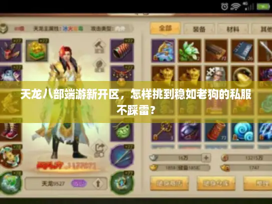 天龙八部端游新开区，怎样挑到稳如老狗的私服不踩雷？