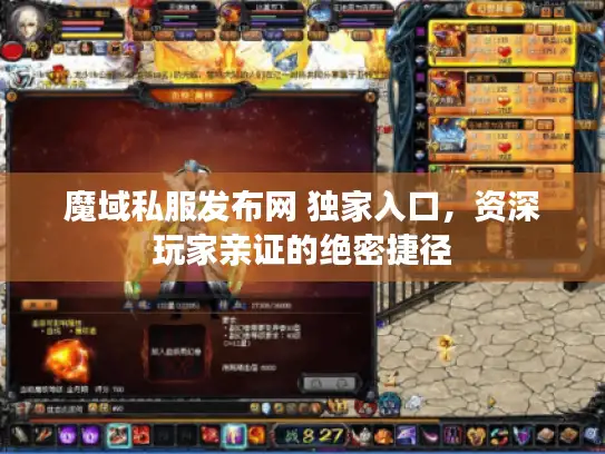 魔域私服发布网 独家入口，资深玩家亲证的绝密捷径
