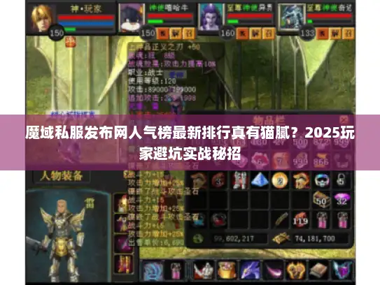 魔域私服发布网人气榜最新排行真有猫腻？2025玩家避坑实战秘招