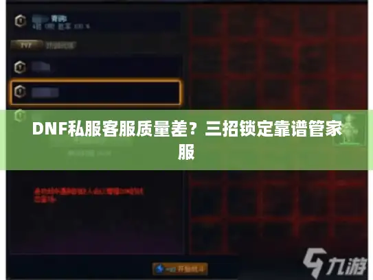 DNF私服客服质量差？三招锁定靠谱管家服