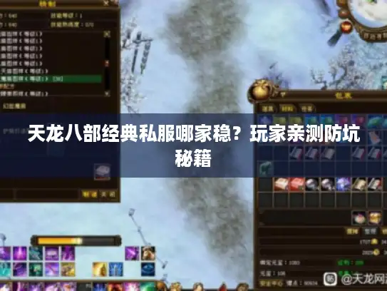 天龙八部经典私服哪家稳？玩家亲测防坑秘籍