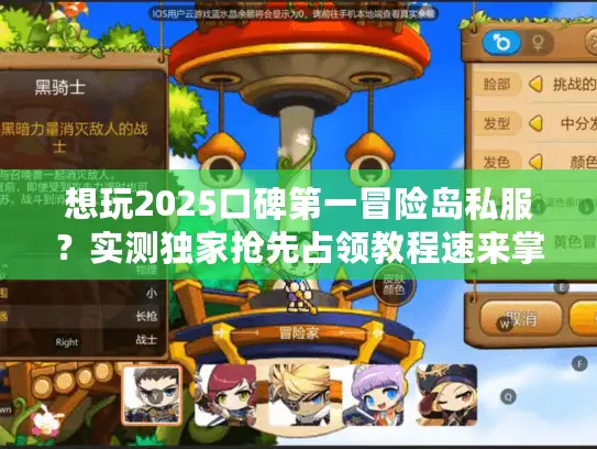 想玩2025口碑第一冒险岛私服？实测独家抢先占领教程速来掌握！
