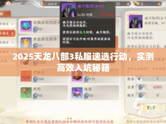 2025天龙八部3私服速选行动，实测高效入坑秘籍