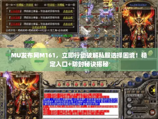MU发布网M161，立即行动破解私服选择困境！稳定入口+防封秘诀揭秘