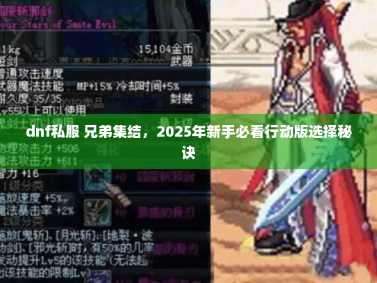 dnf私服 兄弟集结，2025年新手必看行动版选择秘诀