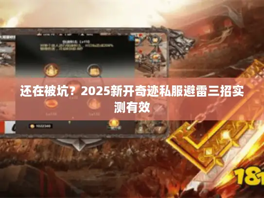 还在被坑？2025新开奇迹私服避雷三招实测有效