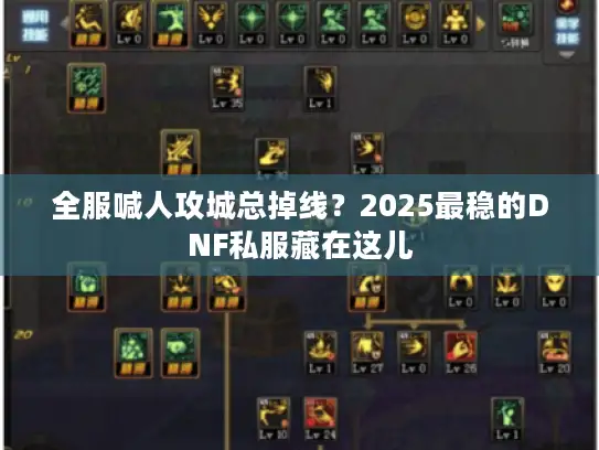 全服喊人攻城总掉线？2025最稳的DNF私服藏在这儿