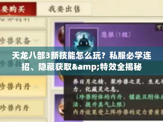 天龙八部3新技能怎么玩？私服必学连招、隐藏获取&特效全揭秘