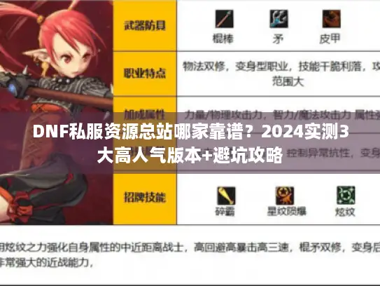 DNF私服资源总站哪家靠谱？2024实测3大高人气版本+避坑攻略