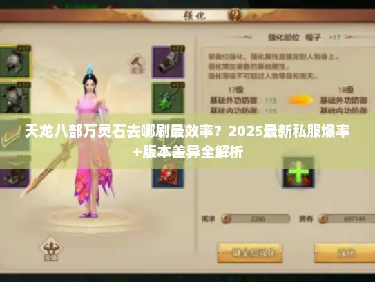 天龙八部万灵石去哪刷最效率？2025最新私服爆率+版本差异全解析