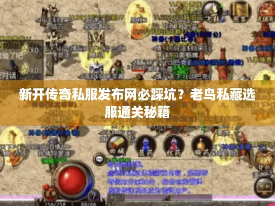 新开传奇私服发布网必踩坑？老鸟私藏选服通关秘籍