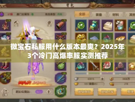 微宝石私服用什么版本最爽？2025年3个冷门高爆率服实测推荐