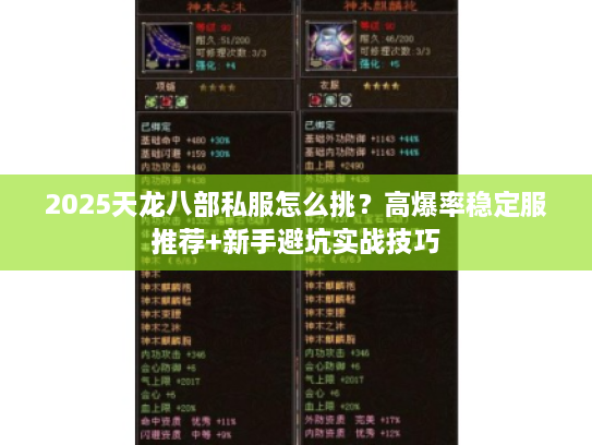 2025天龙八部私服怎么挑？高爆率稳定服推荐+新手避坑实战技巧