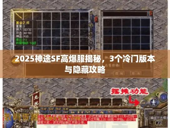 2025神途SF高爆服揭秘,3个冷门版本与隐藏攻略 2025神途SF高爆服揭秘,3个冷门版本与隐藏攻略
