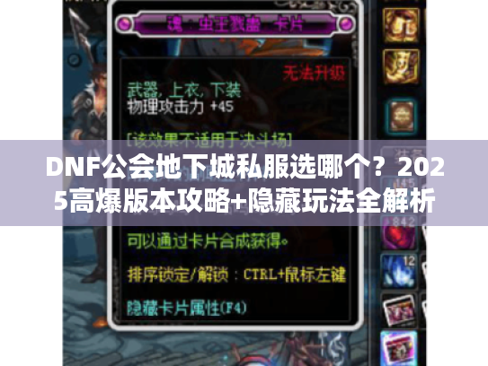 DNF公会地下城私服选哪个？2025高爆版本攻略+隐藏玩法全解析