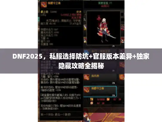 DNF2025,私服选择防坑+官服版本差异+独家隐藏攻略全揭秘 DNF2025,私服选择防坑+官服版本差异+独家隐藏攻略全揭秘
