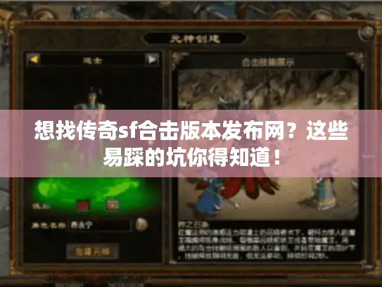 想找传奇sf合击版本发布网?这些易踩的坑你得知道! 想找传奇sf合击版本发布网?这些易踩的坑你得知道!
