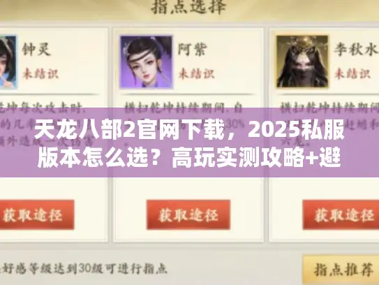 天龙八部2官网下载，2025私服版本怎么选？高玩实测攻略+避坑技巧