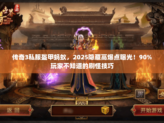 传奇3私服盔甲蚂蚁，2025隐藏高爆点曝光！90%玩家不知道的刷怪技巧
