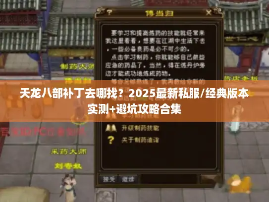 天龙八部补丁去哪找?2025最新私服/经典版本实测+避坑攻略合集 天龙八部补丁去哪找?2025最新私服/经典版本实测+避坑攻略合集