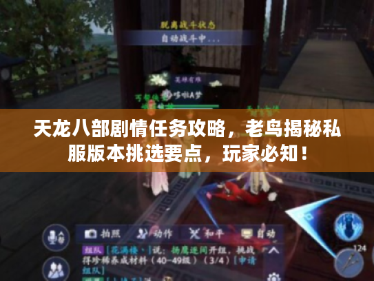 天龙八部剧情任务攻略，老鸟揭秘私服版本挑选要点，玩家必知！