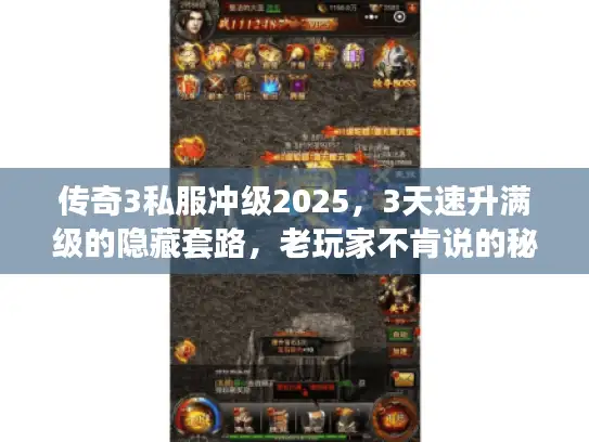 传奇3私服冲级2025，3天速升满级的隐藏套路，老玩家不肯说的秘密？