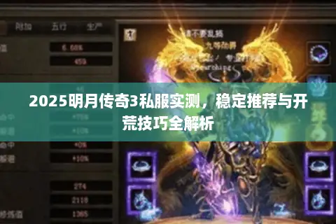 2025明月传奇3私服实测，稳定推荐与开荒技巧全解析