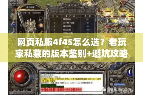 网页私服4f45怎么选？老玩家私藏的版本鉴别+避坑攻略来了