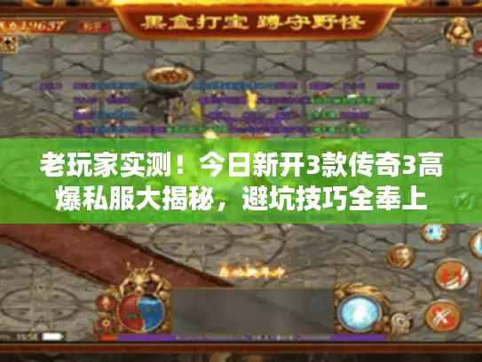 老玩家实测！今日新开3款传奇3高爆私服大揭秘，避坑技巧全奉上