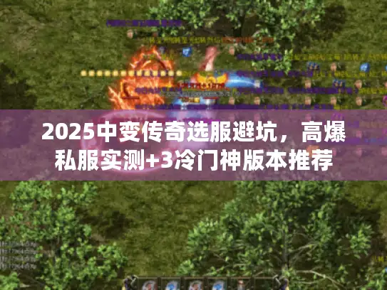 2025中变传奇选服避坑，高爆私服实测+3冷门神版本推荐