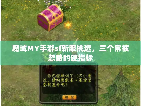 魔域MY手游sf新服挑选，三个常被忽略的硬指标