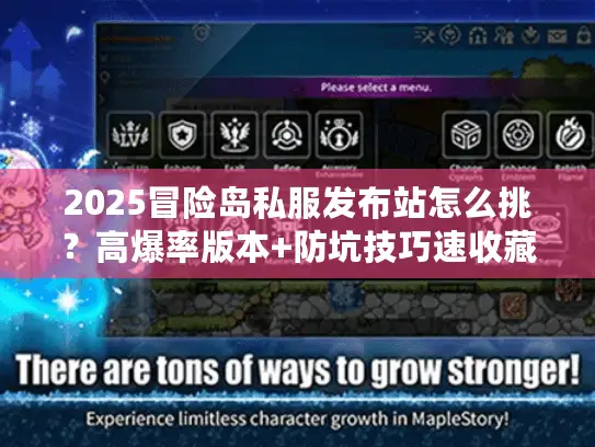 2025冒险岛私服发布站怎么挑?高爆率版本+防坑技巧速收藏 2025冒险岛私服发布站怎么挑?高爆率版本+防坑技巧速收藏