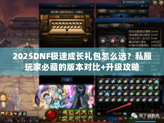 2025DNF极速成长礼包怎么选？私服玩家必藏的版本对比+升级攻略