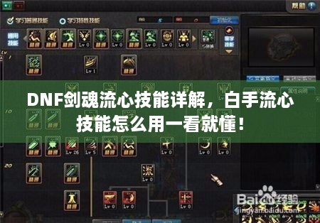 DNF剑魂流心技能详解，白手流心技能怎么用一看就懂！