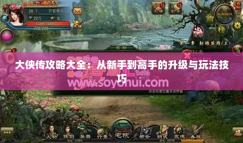 大侠传攻略大全：从新手到高手的升级与玩法技巧