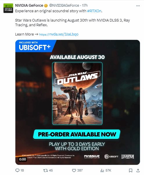 《星球大战：亡命之徒》Switch2版帧数稳定30帧，体验升级！