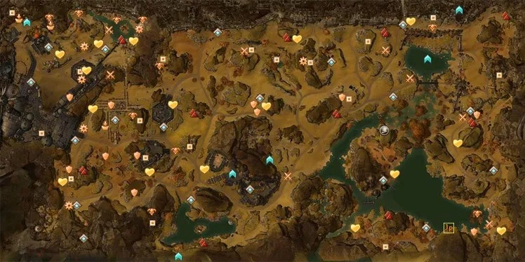 激战2甘达拉战区地图详解：专精点、任务与探索点一览